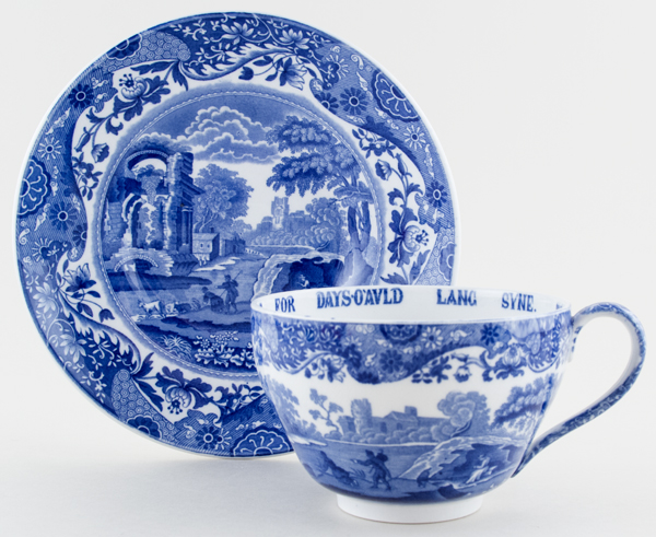 Jumbo Cup and Saucer Auld Lang Syne c1895